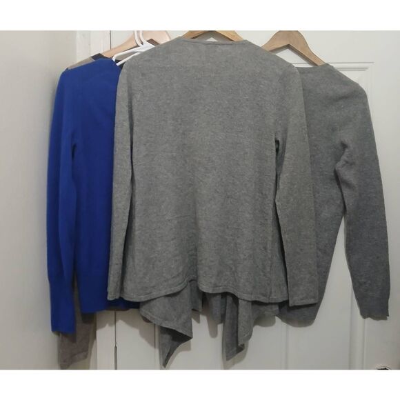 White Warren halogen saks womens medium 100% cashmere 2ply sweater lot of 5 - Picture 2 of 6